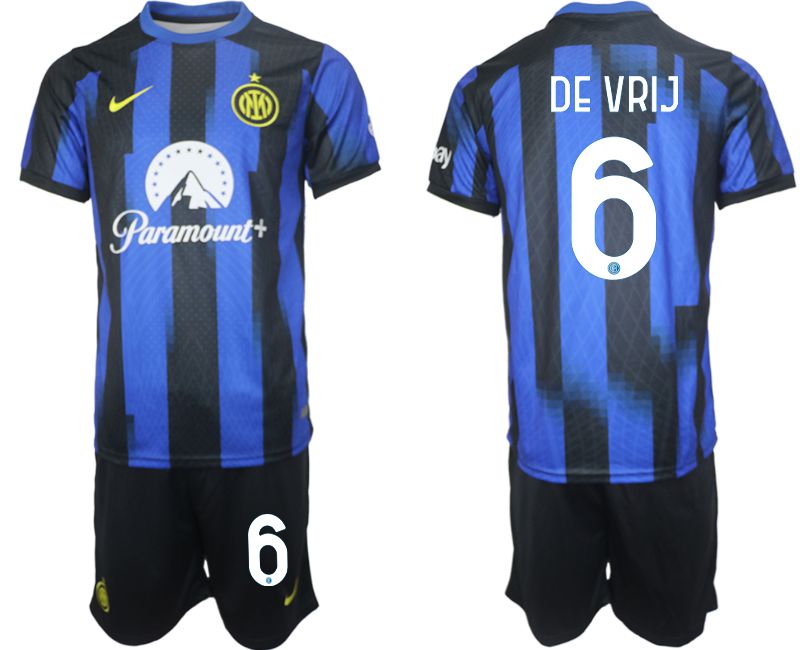 Men 2023-2024 Club Inter Milan home blue 6 Soccer Jersey